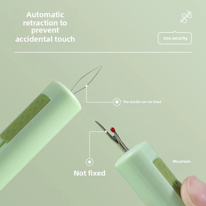 2-in-1 Needle Threader & Seam Ripper – DIY Sewing Tool Kit