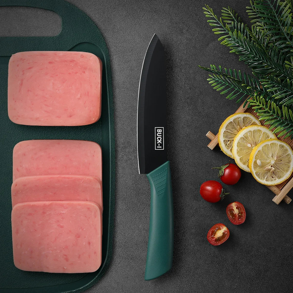 3-Piece Black Kitchen Knife Set – Chef, Vegetable & Fruit