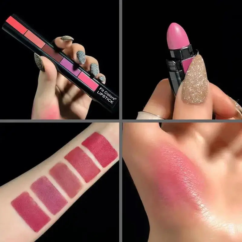 Fit Colors Velvet Matte Lipstick Set – 5 Shades, Long-Lasting