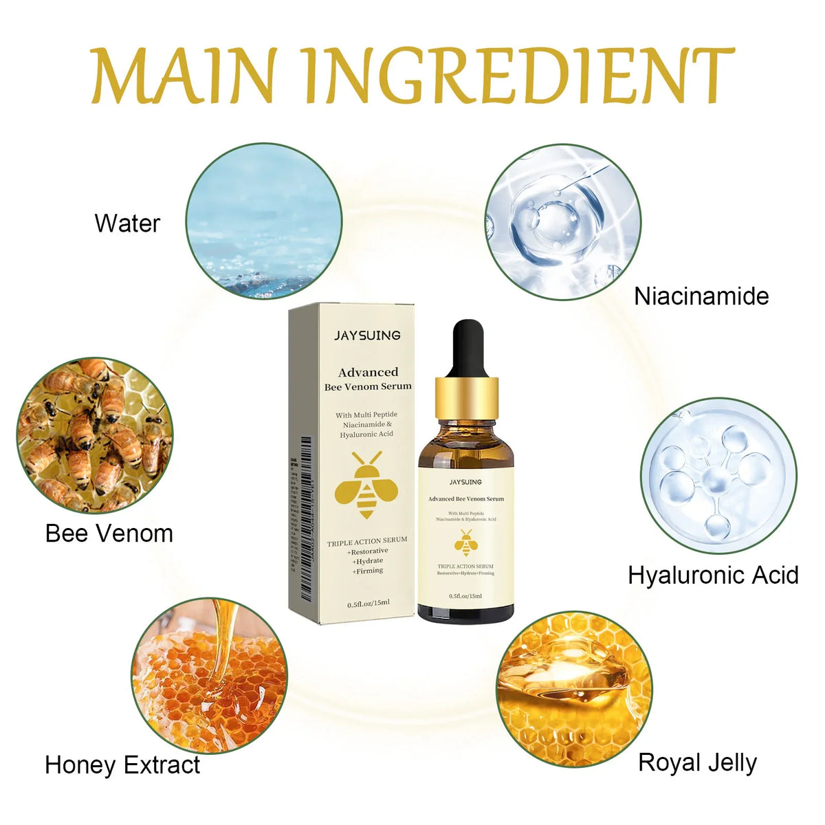 1 2 Bee Venom Facial Serum Face Essence Wrinkle Reduction Skin