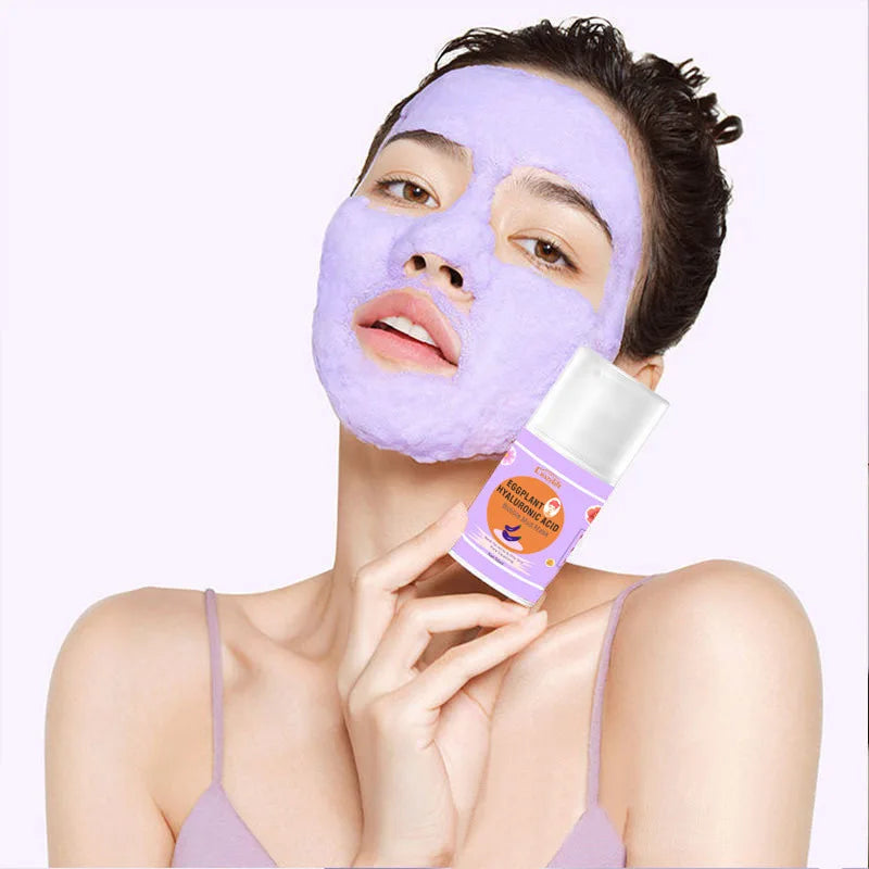 Eggplant Solid Cleansing Mask Smear Mud Film Deep Face Skin Oil