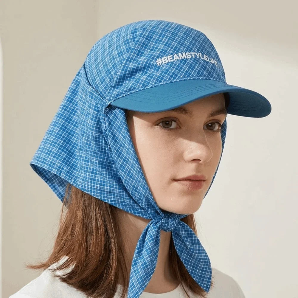 Y2K Plaid Bandana Baseball Cap – Unisex Hip-Hop Headscarf Hat