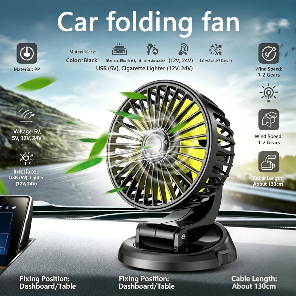 Car Fan Single Head 360 Adjustable Cooling Electrical Appliances