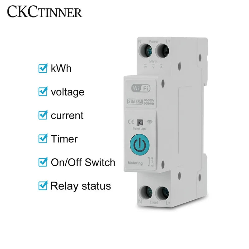Tuya WiFi Smart Circuit Breaker 63A – Remote & Energy Monitor