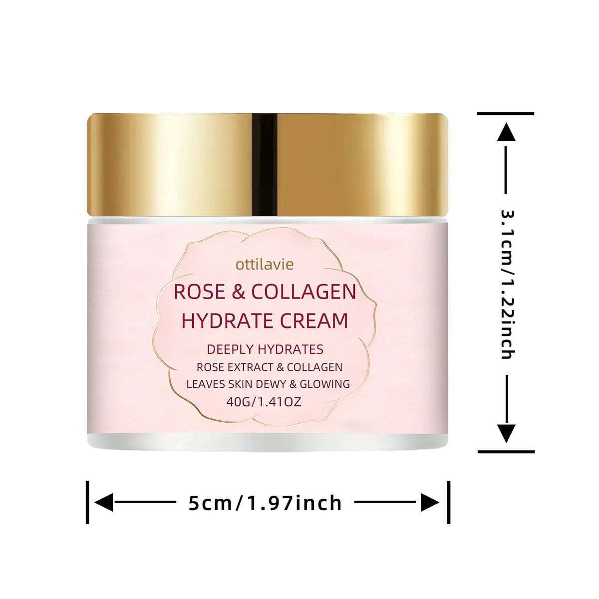 Ottilavie Rose Collagen Hydrating Face Cream | All Skin Types