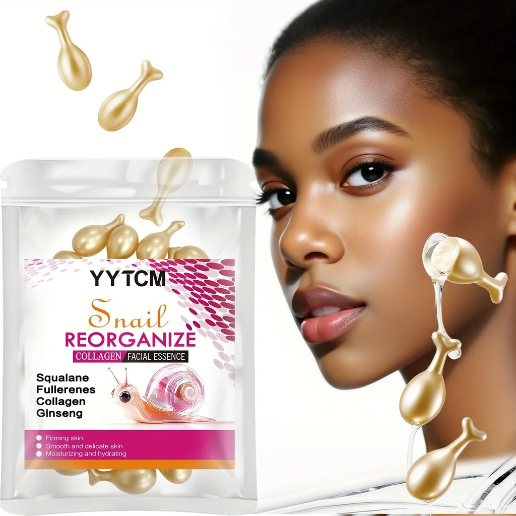 Snail Collagen Essence Capsules | Squalane & Ginseng Serum