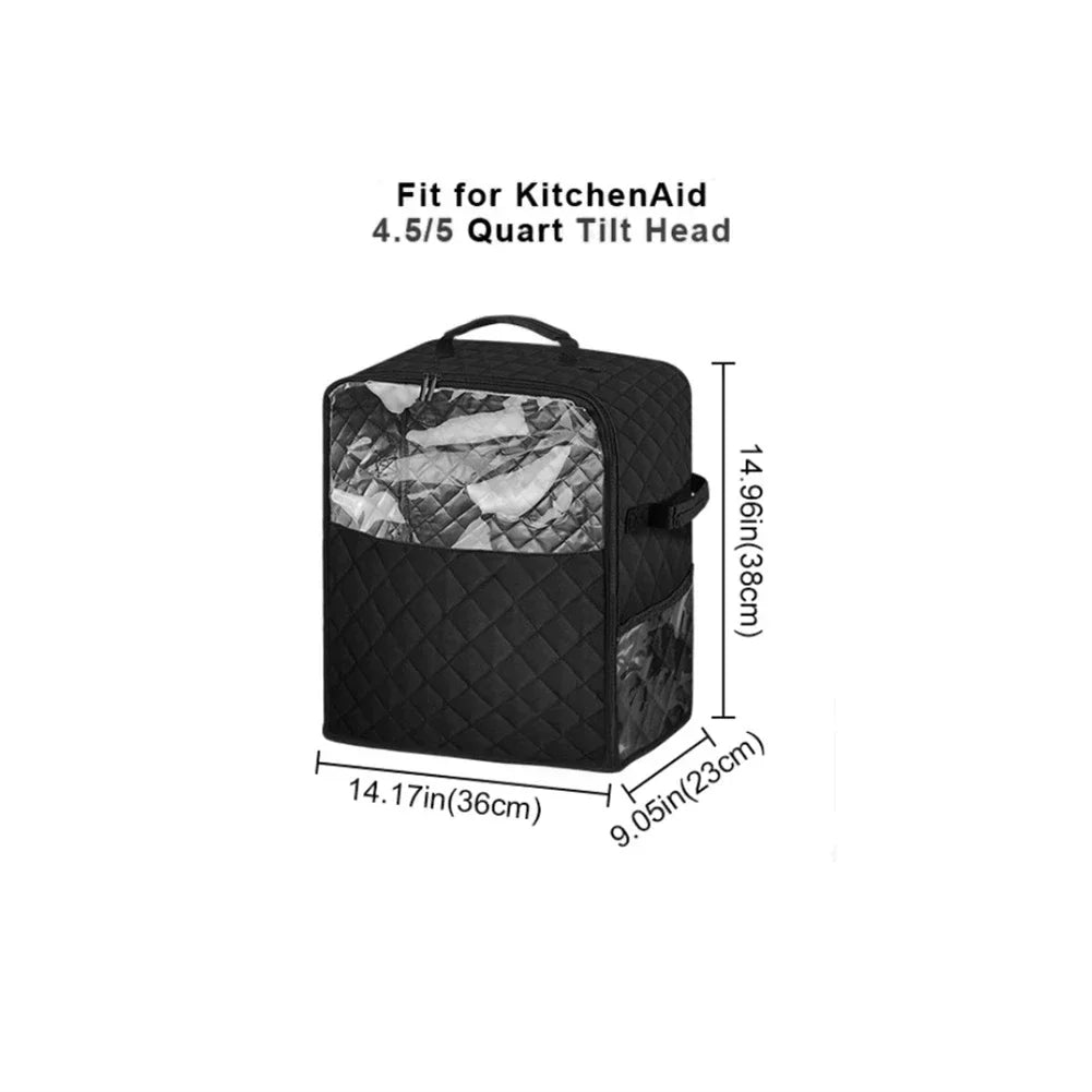 Stand Mixer Dust Cover with Slider Base & Storage Pockets