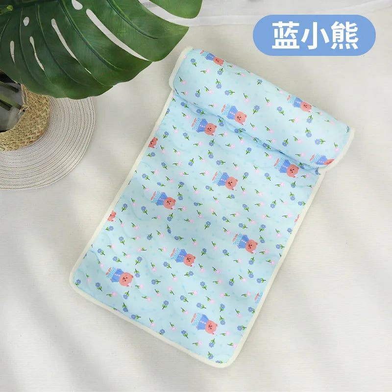 Summer Ice Silk Pillow Cool Pet Pad Cat Neck Protector Cooling