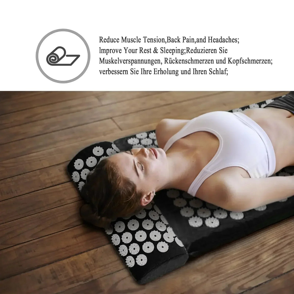 Acupressure Mat & Pillow Set | Yoga Muscle Relaxation Massage
