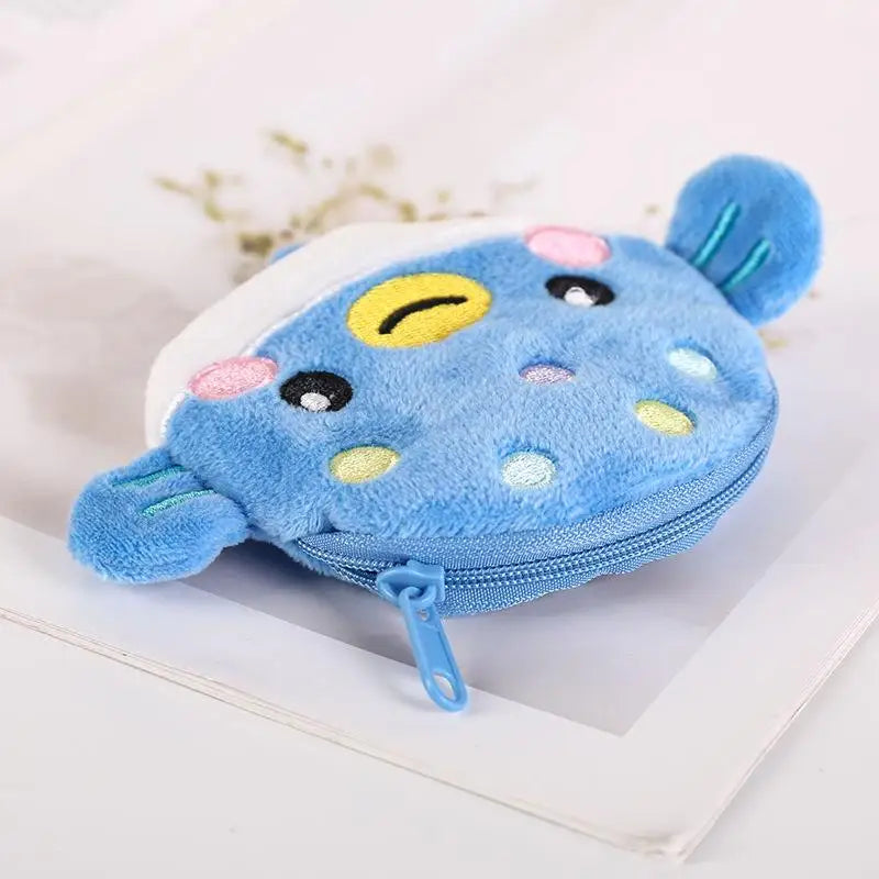 Cute Pufferfish Plush Mini Coin Purse – Zipper Pouch Wallet