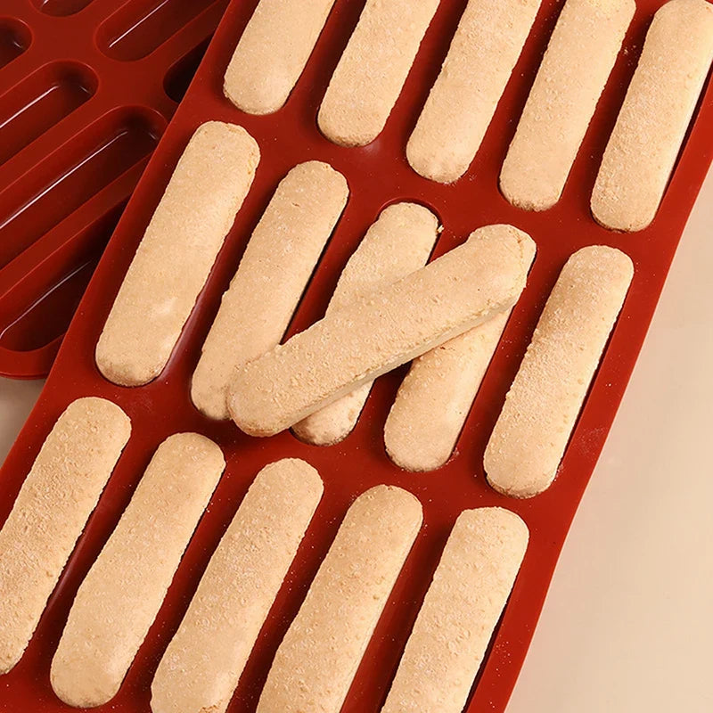Silicone Finger Cookie Mold – 15-Cavity Non-Stick Ladyfinger Baking
