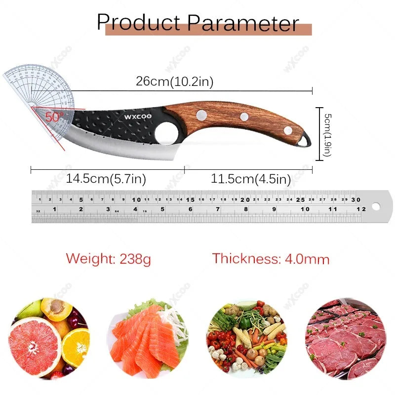 WXCOO Stainless Steel Meat Cleaver & Boning Knife Set