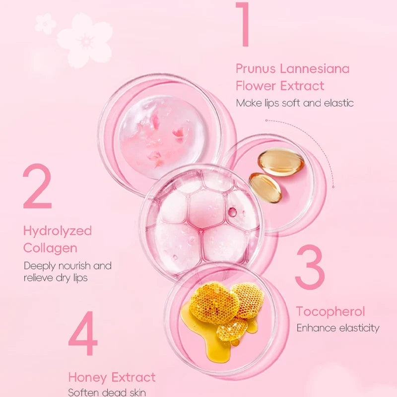 Sakura Hydrating Lip Mask – Exfoliating & Moisturizing Korean Lip Care