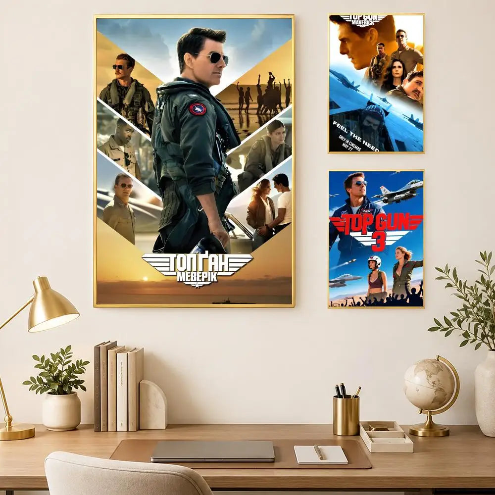 Top Gun Movie Poster Self-Stick HD PVC Waterproof Wall Art