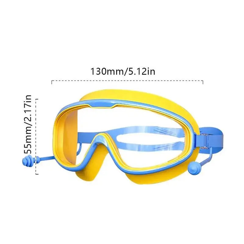 Kids Big Frame HD Anti-Fog Swim Goggles – Boys & Girls