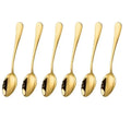 6-Piece Gold Stainless Steel Teaspoons – Coffee Spoon Set