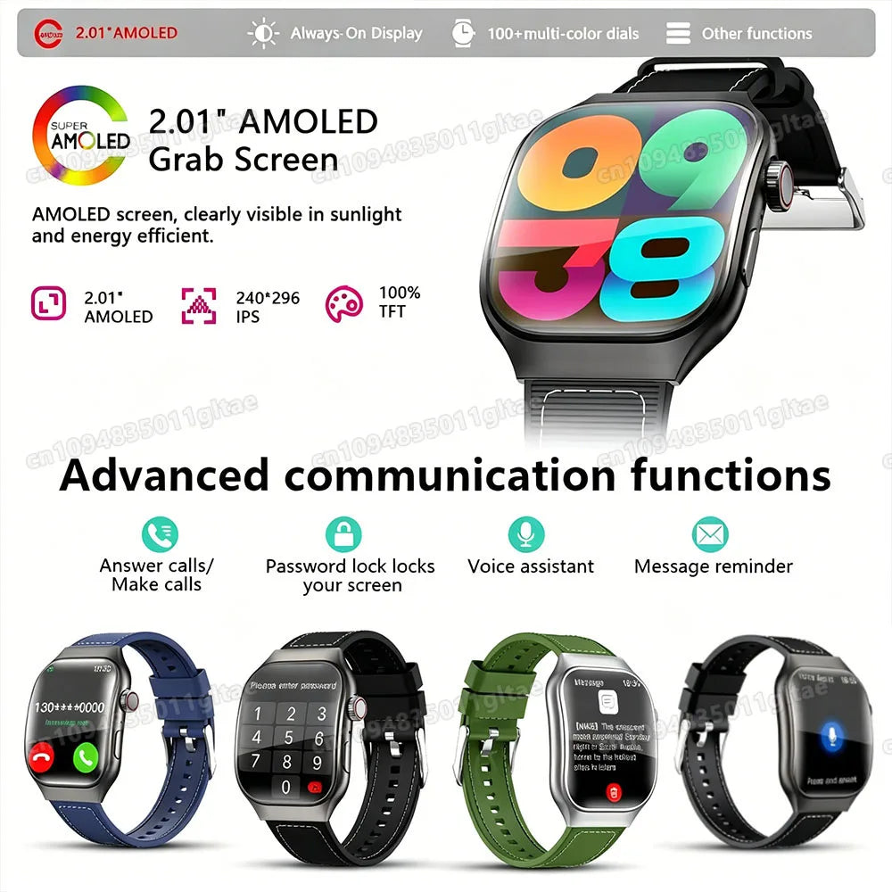 2026 Curved Screen Women's Smart Watch 2 01'' AMOLED HD Touch