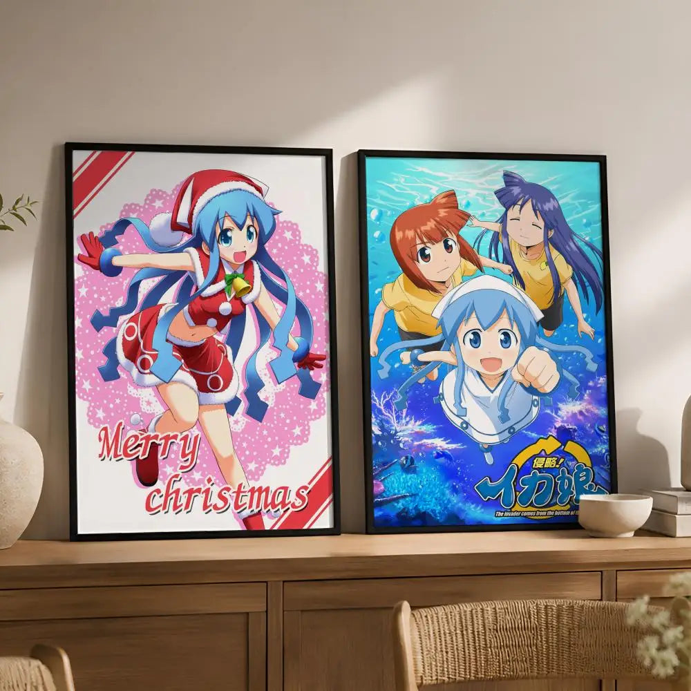 Anime Squid Girl Waterproof PVC Peel-and-Stick Wall Poster