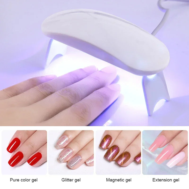 Mini 6W LED UV Nail Lamp Gel Curing Dryer USB 2-Pack