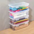 2 Large Capacity Office Transparent Plastic Storage Box Portable Can