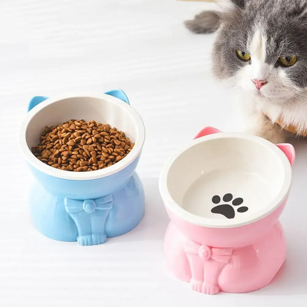 Ceramic Slanted Pet Bowl | Non-Slip Cat & Dog Feeder