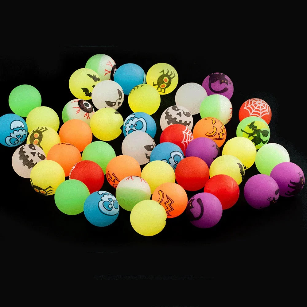 Halloween Luminous Bouncy Ball Pumpkin Witch Rubber Toys Kids