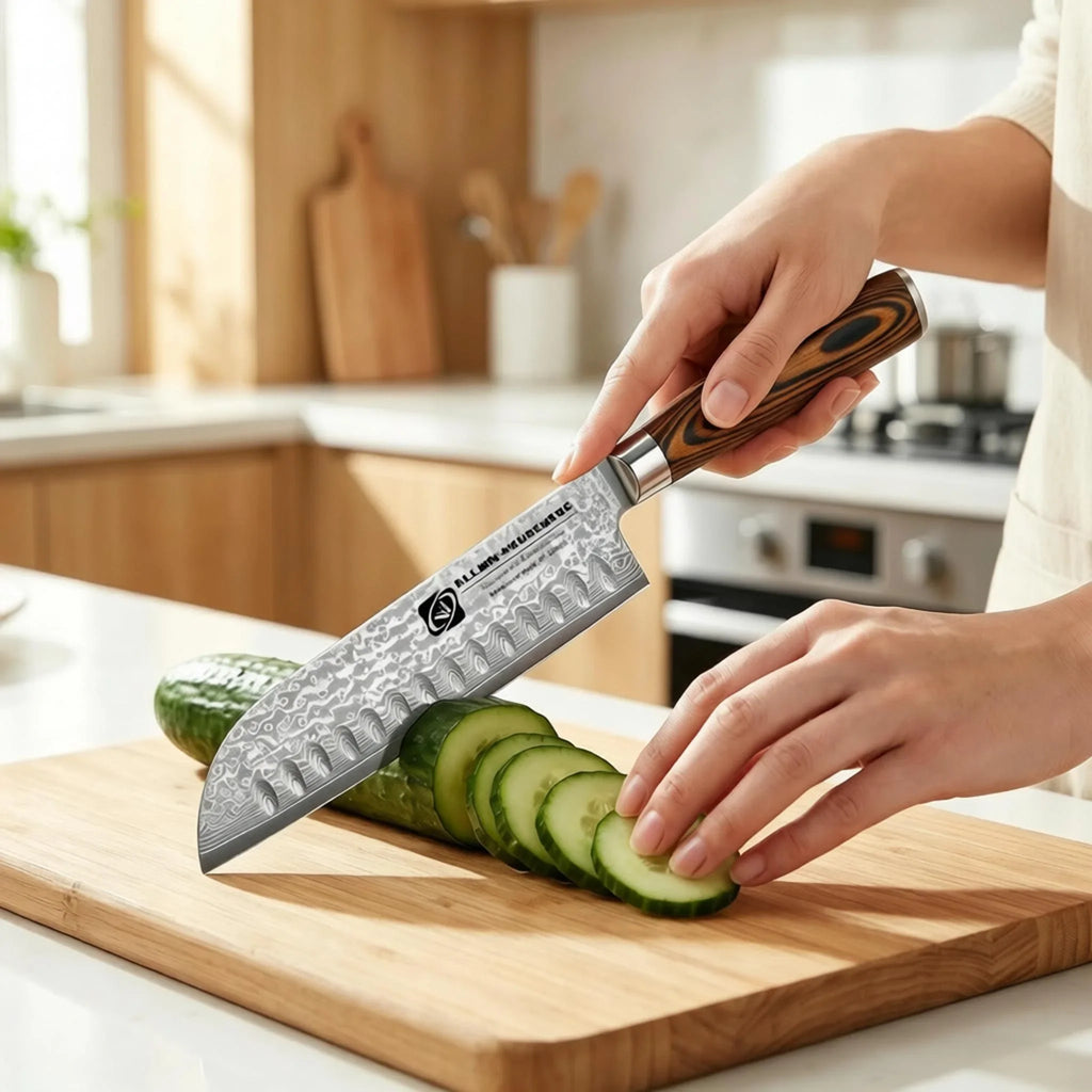 4-Pc 67-Layer Damascus Chef Knife Set – Santoku & Utility