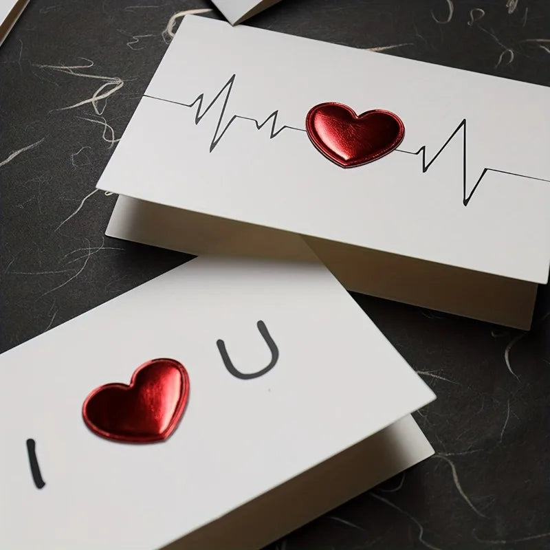 5-Pack Minimalist Blank Love Cards – Anniversary & Valentine's
