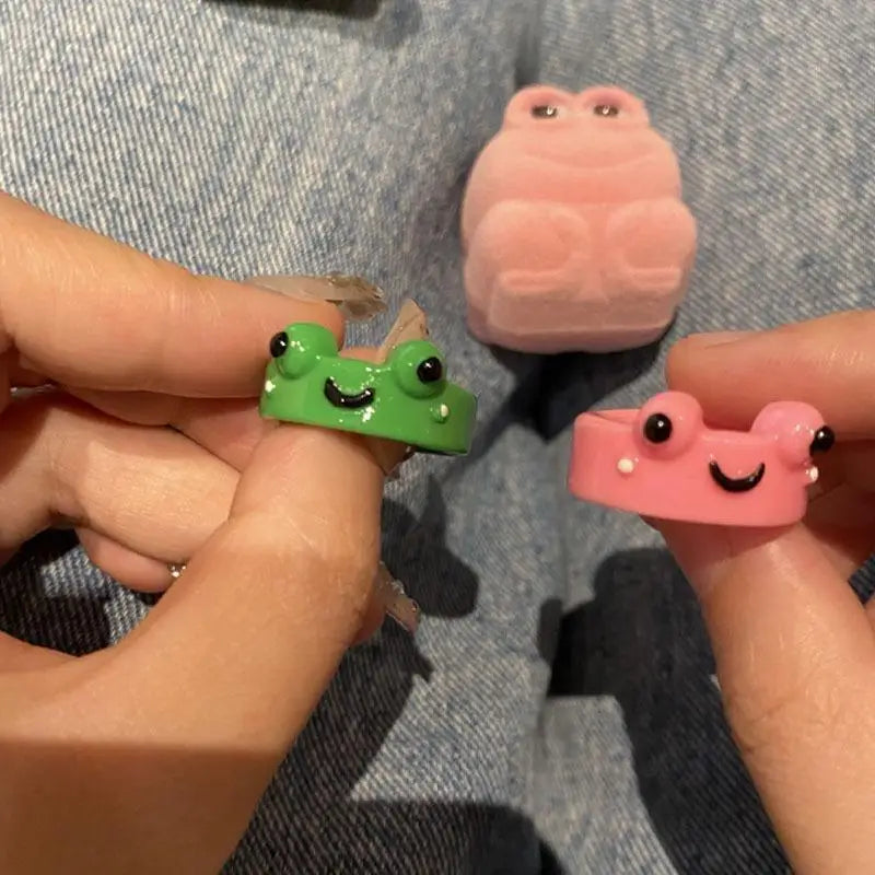 Cute Cartoon Frog Ring – Best Friend & Couple Pairing Gift