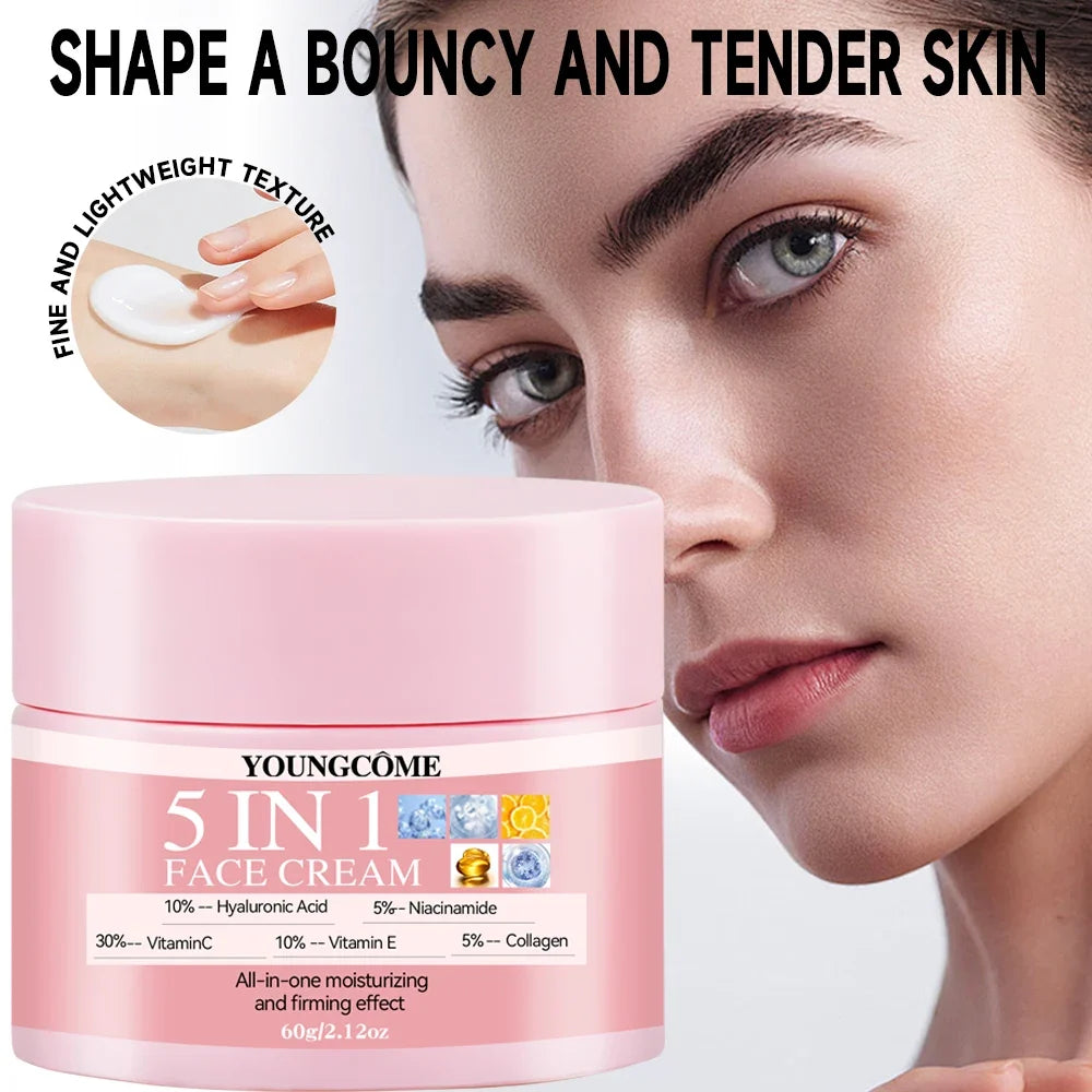YOUNGCOME 5-in-1 Hyaluronic Acid Face Serum & Cream Set