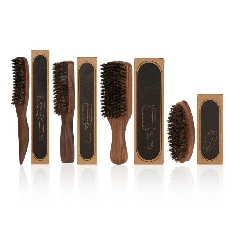 Wood Handle Boar Bristle Beard Brush for Men | Mustache