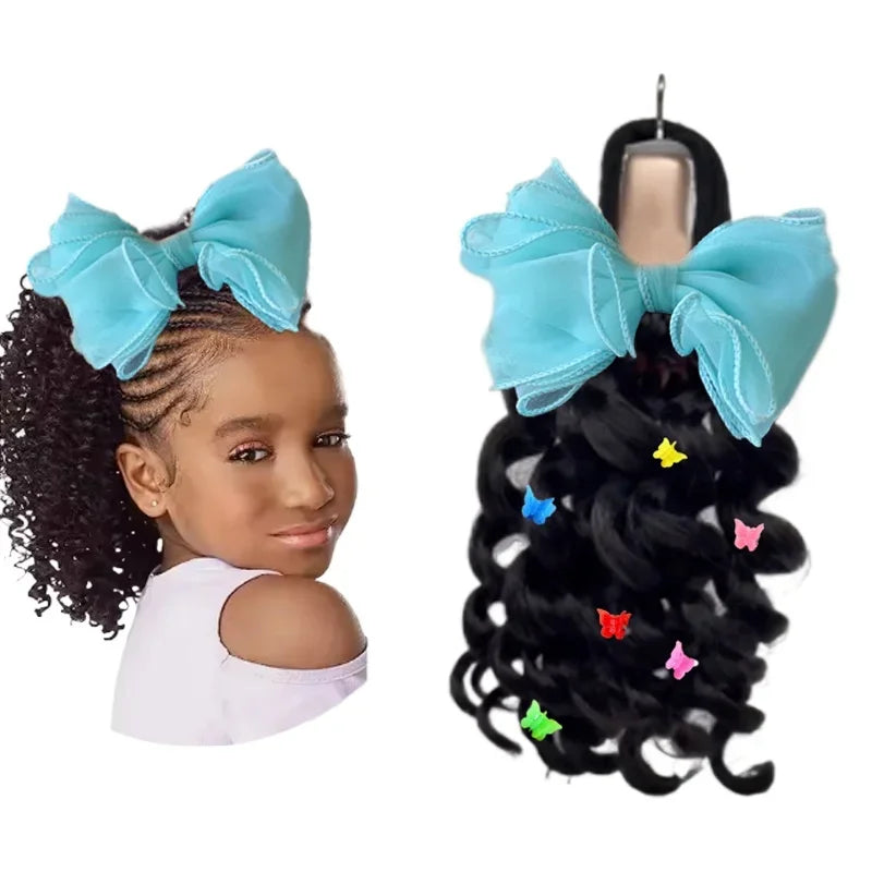 Girls Curly Ponytail Hair Extensions 2pcs – Kanekalon Style