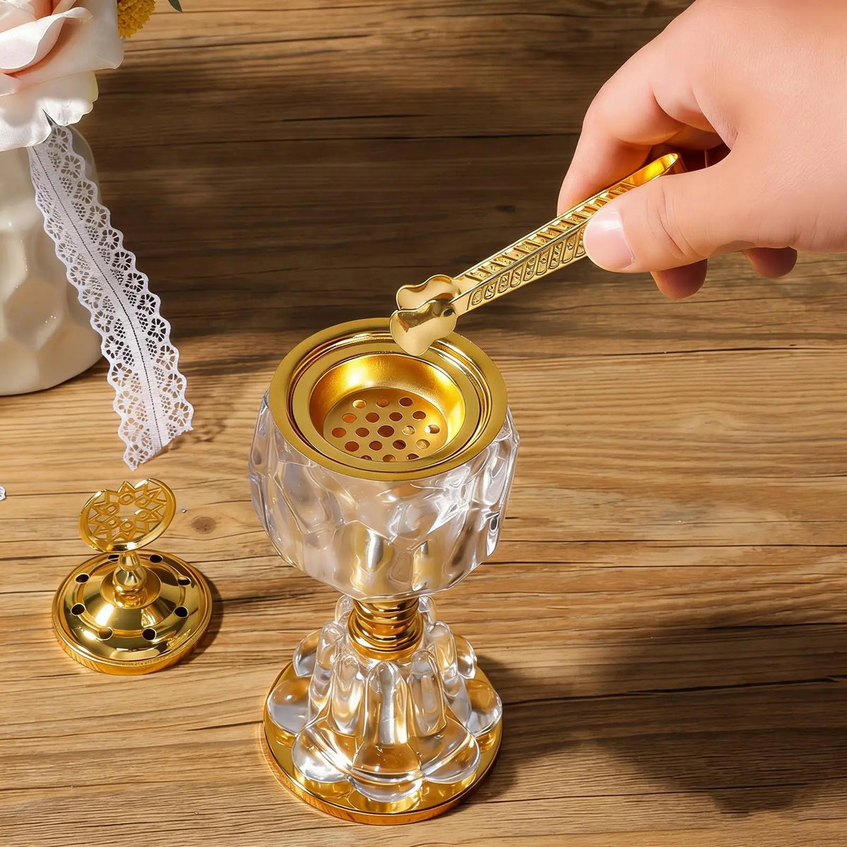 Long Handle Metal Incense Tongs – Stainless Steel Cone Clips