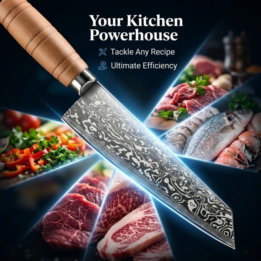 Professional Chef's Knife – 4Cr13 Stainless Steel & Oak Handle