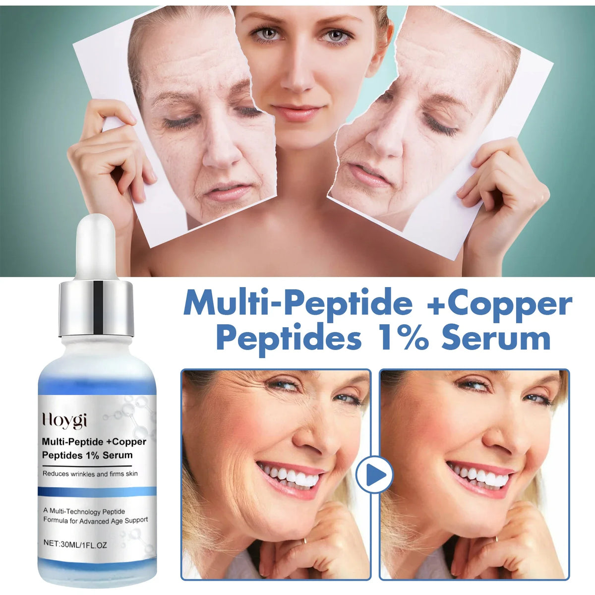 Blue Copper Peptide & Hyaluronic Acid Face Serum 30ml
