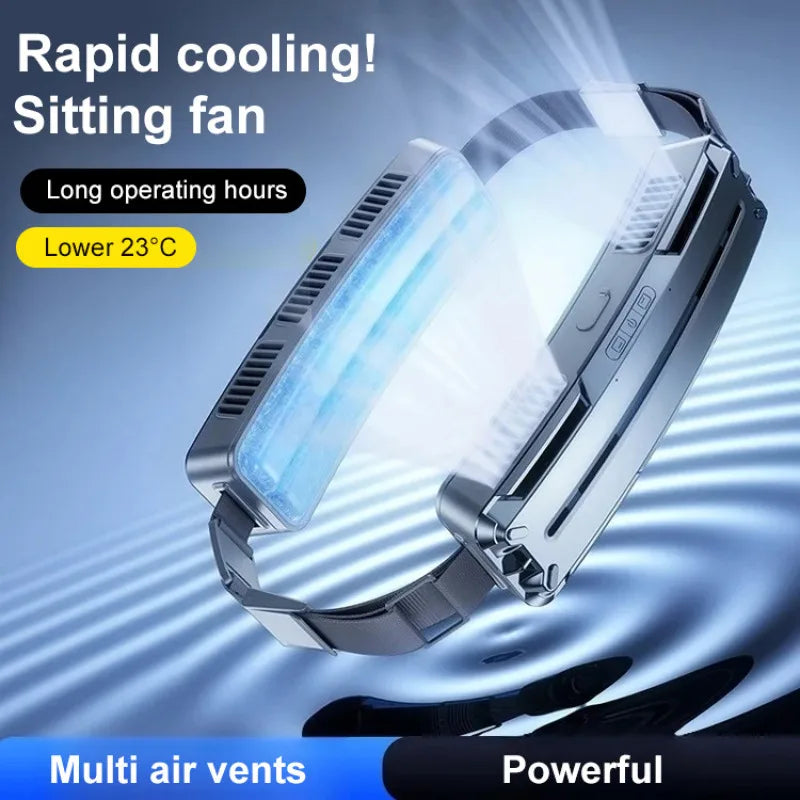 Portable USB Waist Fan – 3-Speed Rechargeable Cooling Belt