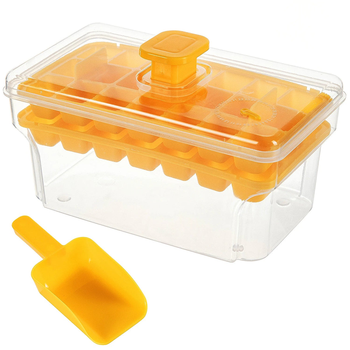 Ice Cube Trays with Lid & Bin – 68 Cubes, Easy Press Release