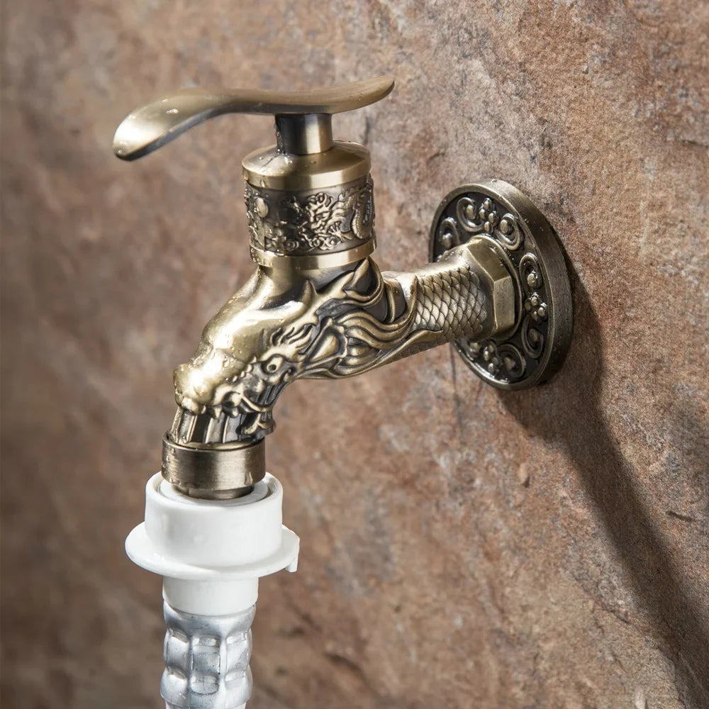 Antique Bronze Wall Mount Bibcock – Zinc Alloy Garden Faucet