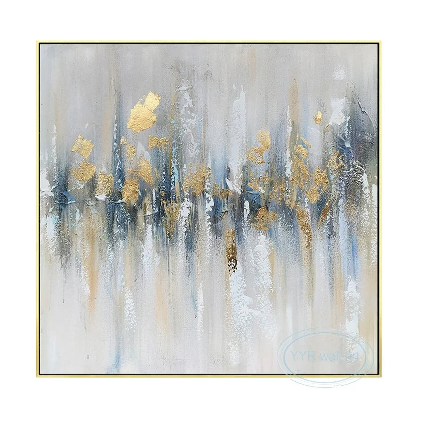 Gold Foil Abstract Hand-Painted Oil Painting | Nordic Wall Art