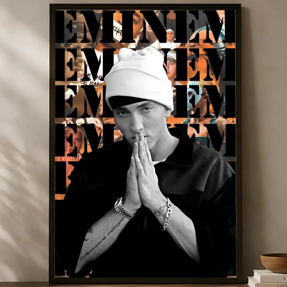 Eminem HD PVC Self-Stick Wall Poster – Waterproof Music Decor