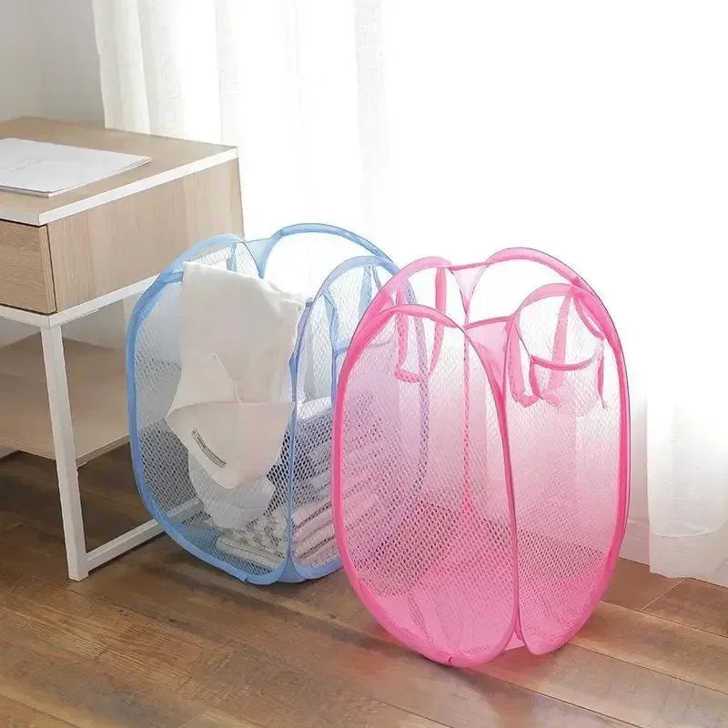 Foldable Pop-Up Mesh Laundry Basket | 70L Collapsible Hamper