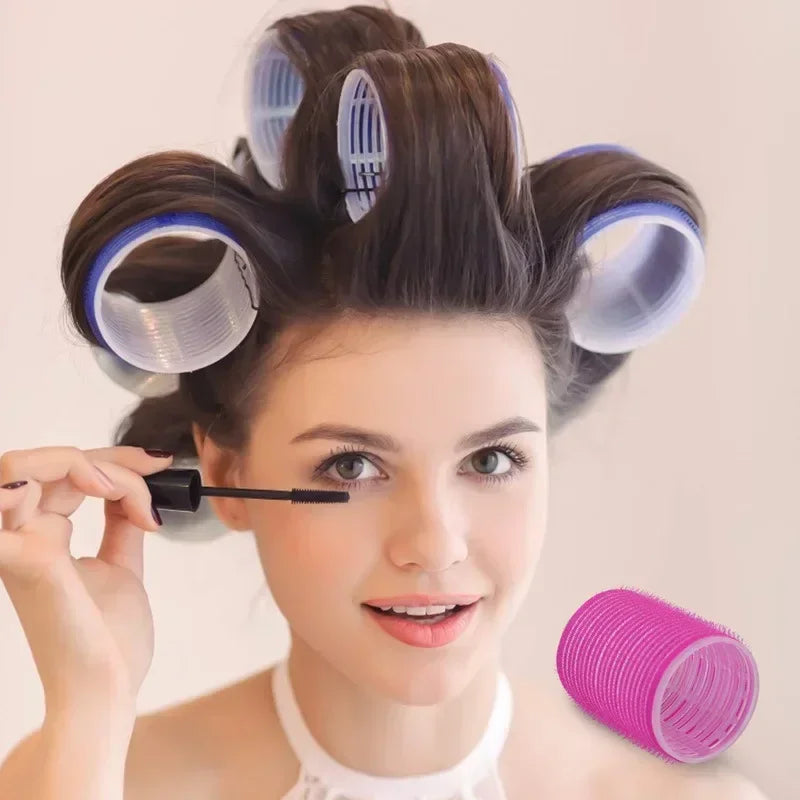 Jumbo Self-Grip Heatless Hair Rollers Set – 24pc Hook & Loop