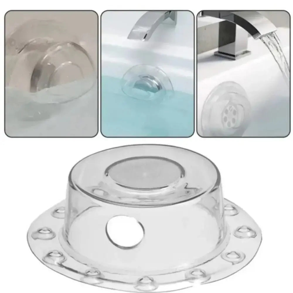 Transparent PVC Bath Overflow Drain Cover Anti-overflow Water Stop