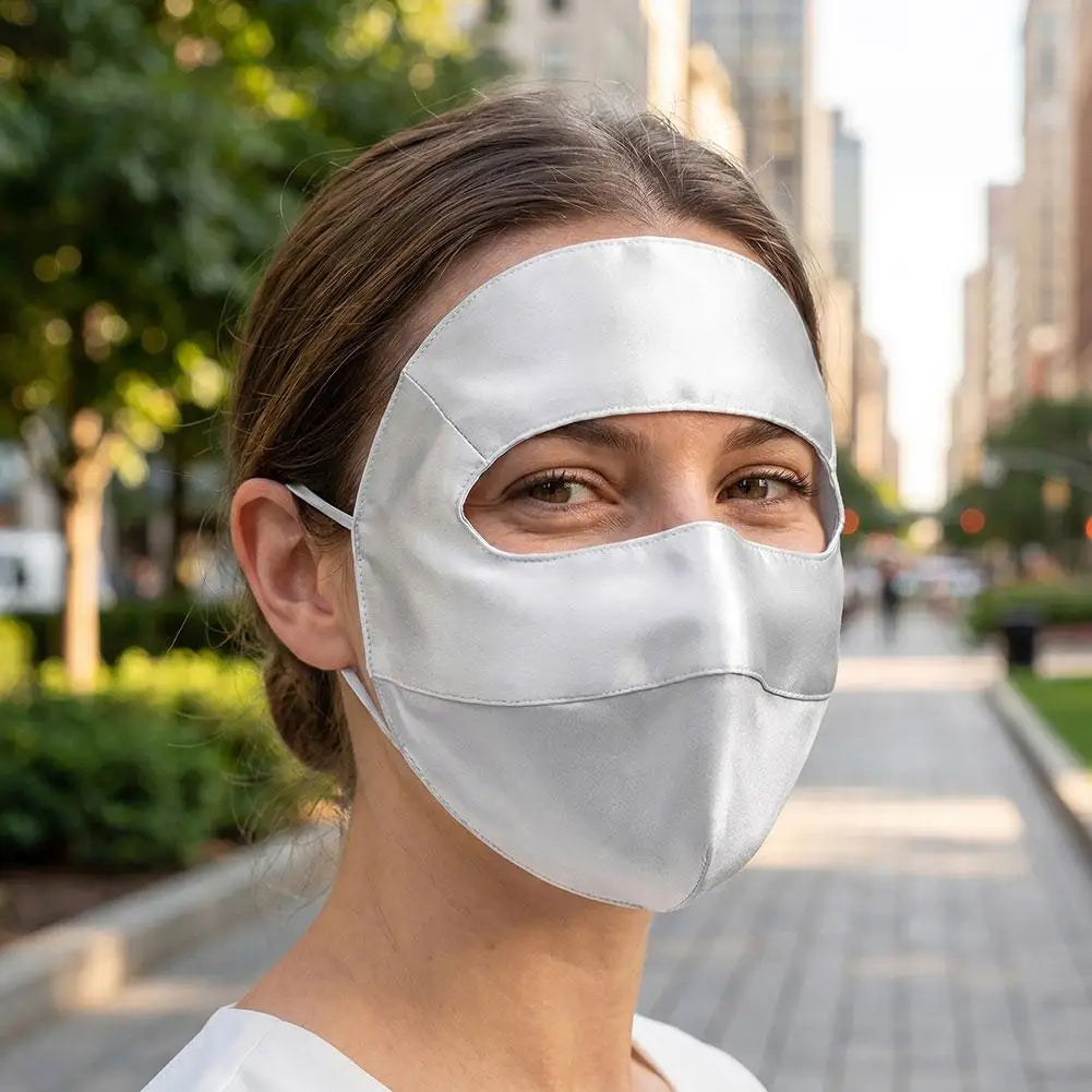 100% Silk Face Mask UPF50+ Sun Protection for Women – Full Face