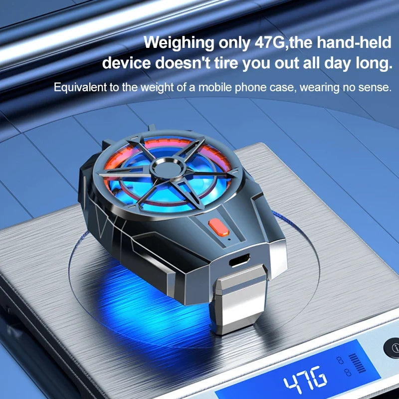 Mobile Phone Cooler Gaming Rechargeable Portable Fan Games Black