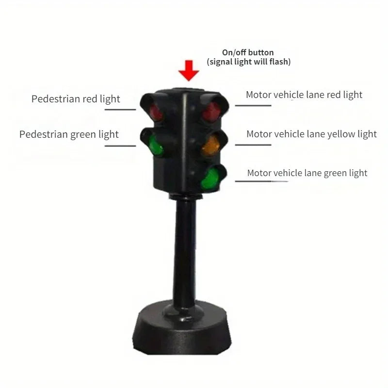 Traffic Light Signs Toy Lamp Base Simulation Road Safety Home