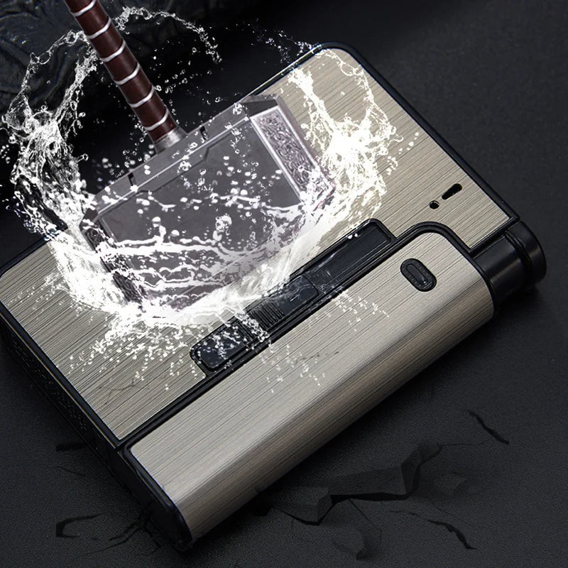Automatic Metal Cigarette Case – Holds 10 King Size | Men's Gift