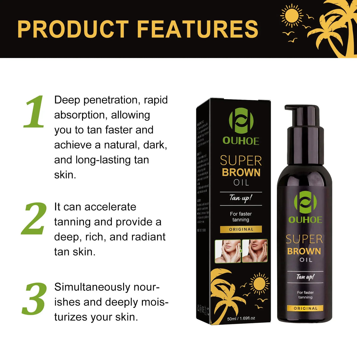 Tanning Oil for Face & Body | Bronze Glow & Moisturizing Self-Tan