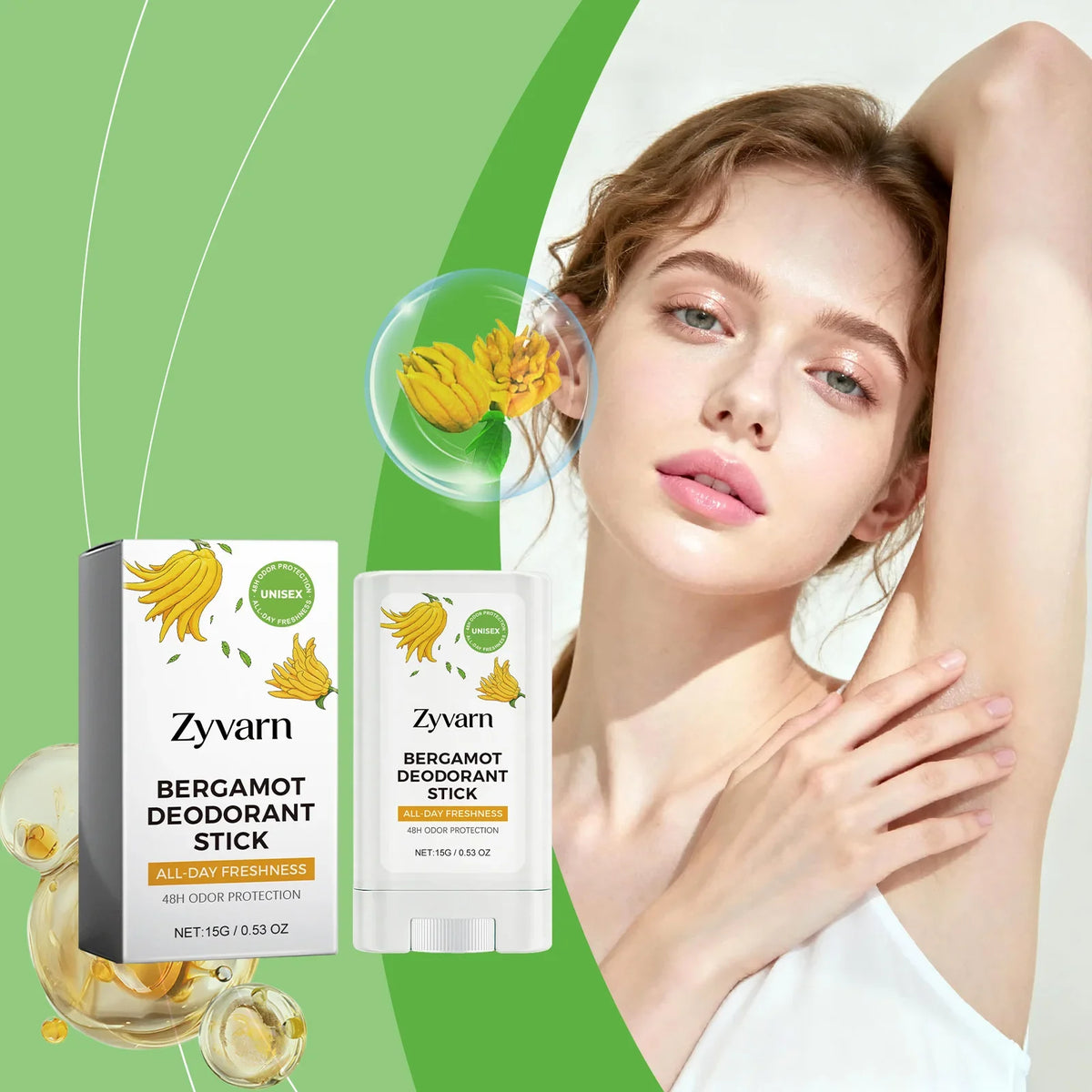 ZYVARN Bergamot Deodorant Stick – All-Day Fresh Unisex 15g
