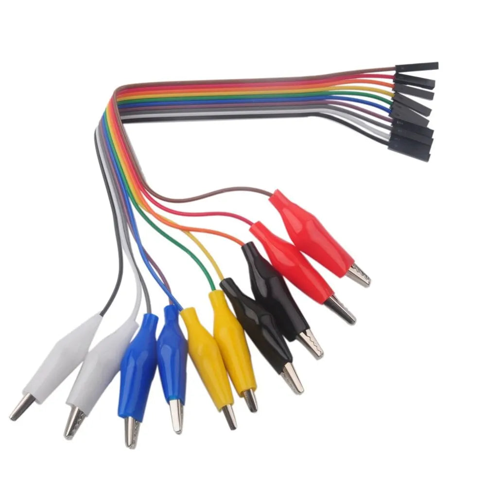 10pin Double End Alligator Clips Jump Wire Male Female Crocodile Clip